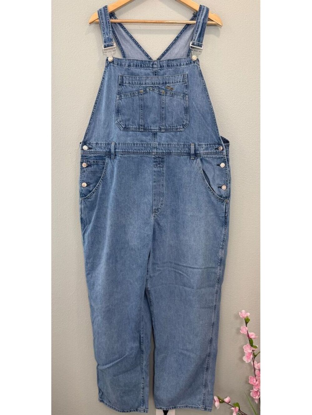 Gap Wide-Leg Loose Cotton Denim Overalls - Women's XL